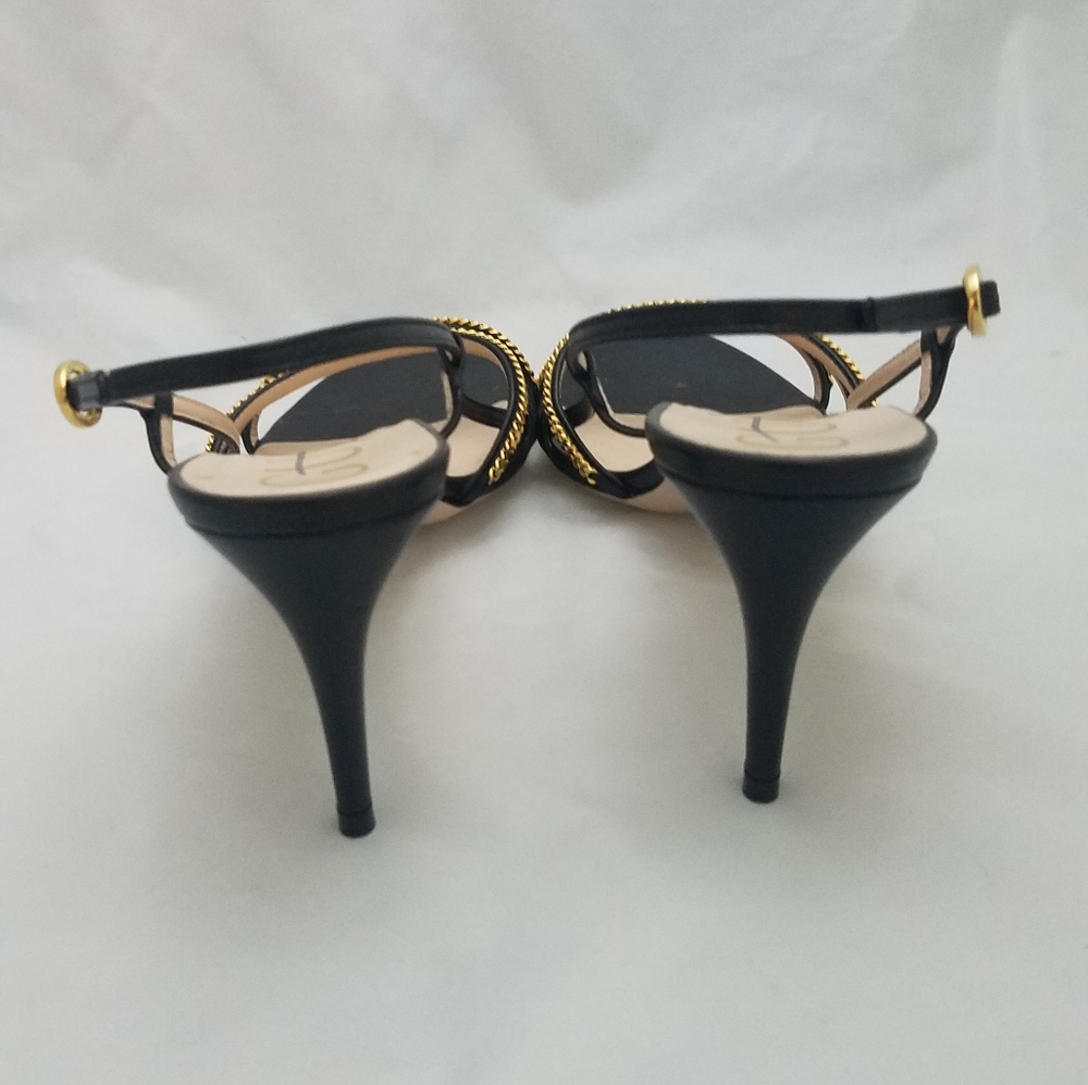 Gucci silvie logo sandals chain black 38.5 - Picture 3 of 8
